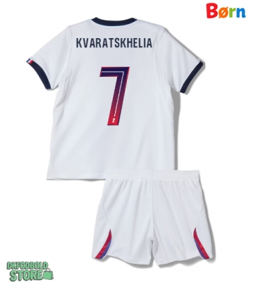 Paris Saint-Germain Khvicha Kvaratskhelia #7 Replika Babytøj Udebanesæt Børn 2026-27 Kortærmet (+ Korte bukser)